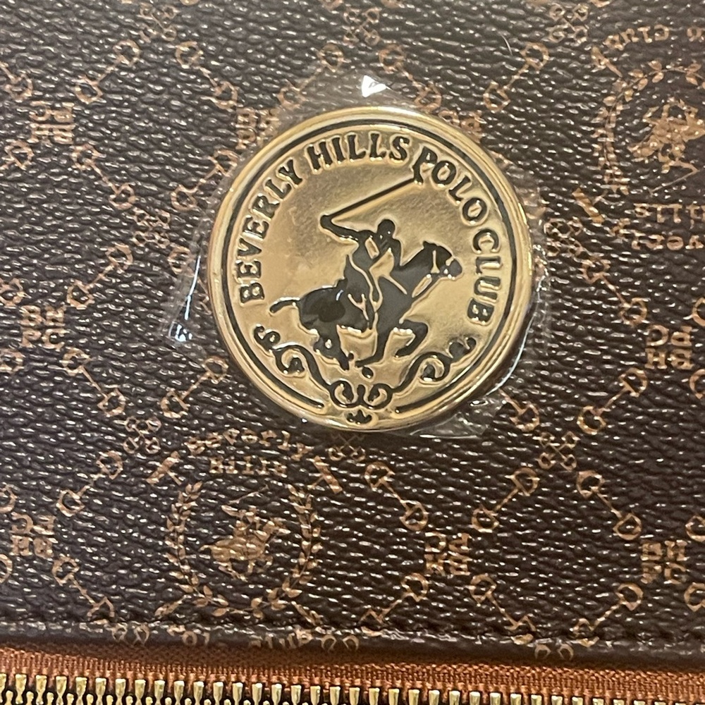 ❌❌SOLD❌❌NWOT Beverly Hills Polo Monogram Tote Bag with Tan Straps - Picture 2 of 7